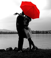 Kiss Red Umbrella